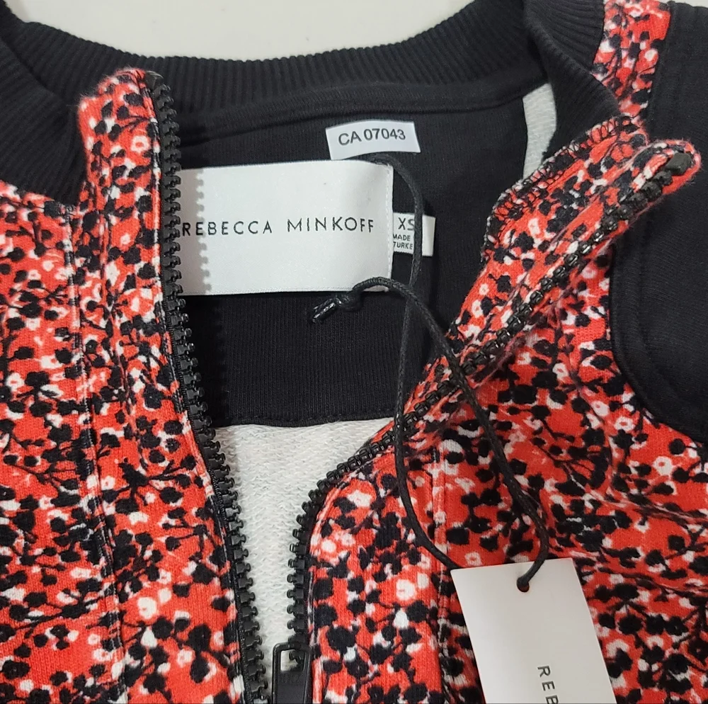 Rebecca Minkoff Sara Floral Print French Cottonterry Cropped Sweatshirt - Picture 3 of 7